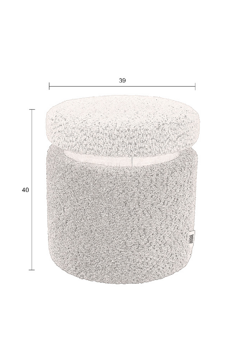 Bouclé Cylindrical Stool | Dutchbone Sen | Oroatrade.com