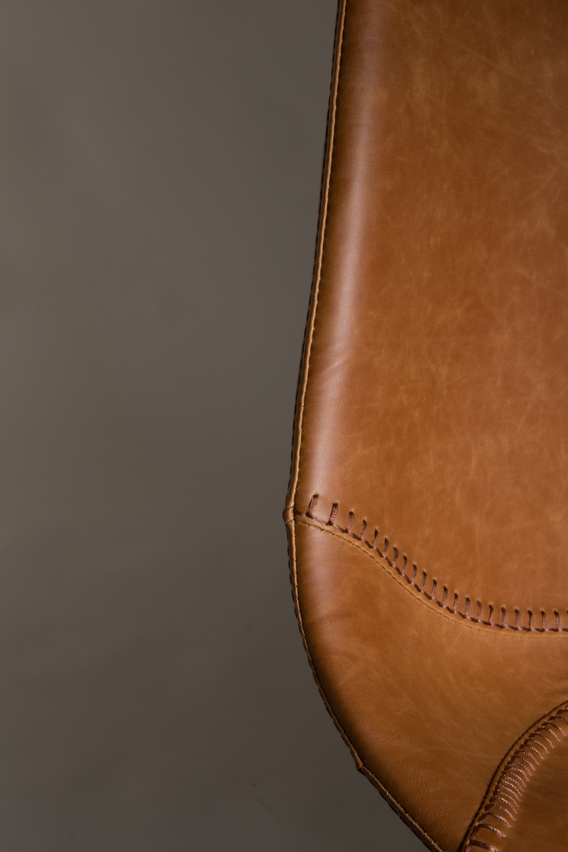 Leather Upholstered Shell Bar Stools (2) | Dutchbone Franky | Oroatrade.com