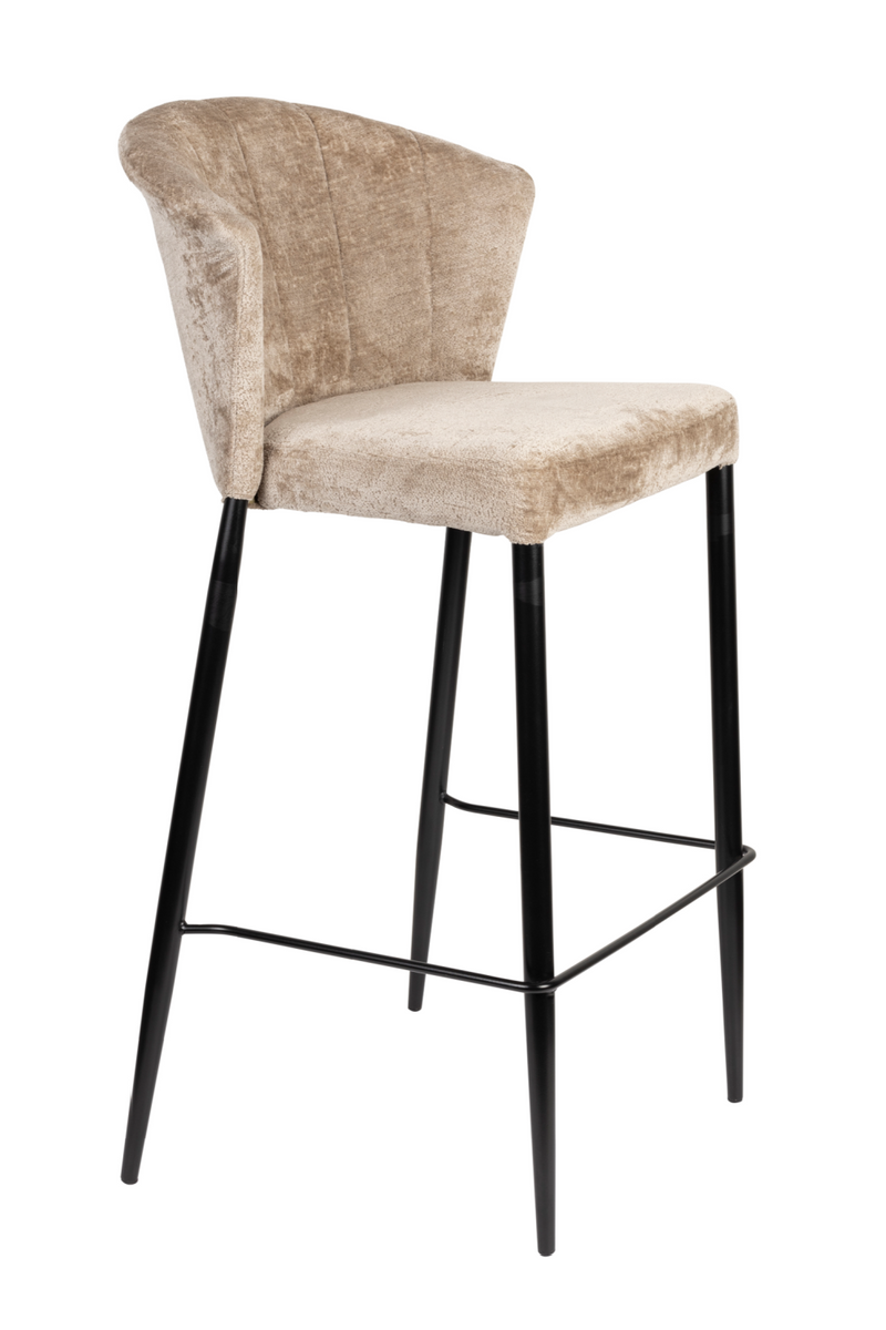 Beige Velvet Counter Stools (2) | Dutchbone Georgia | Oroatrade.com