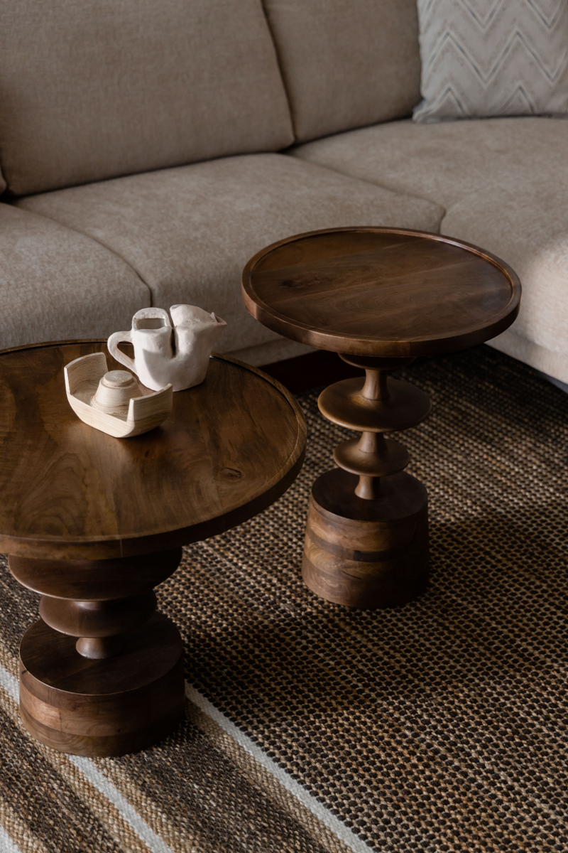 Round Wooden Coffee Table | Dutchbone Cath | Oroatrade.com