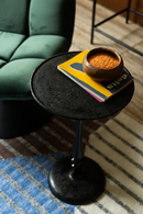 Black Pedestal Side Table | Dutchbone Odessa | Oroatrade.com