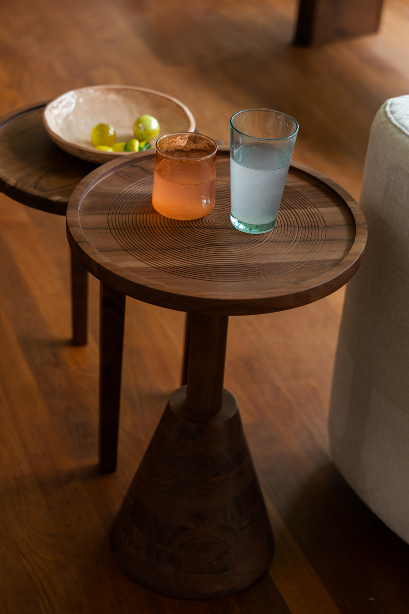 Acacia Pedestal Side Table | Dutchbone Zion | Oroatrade.com