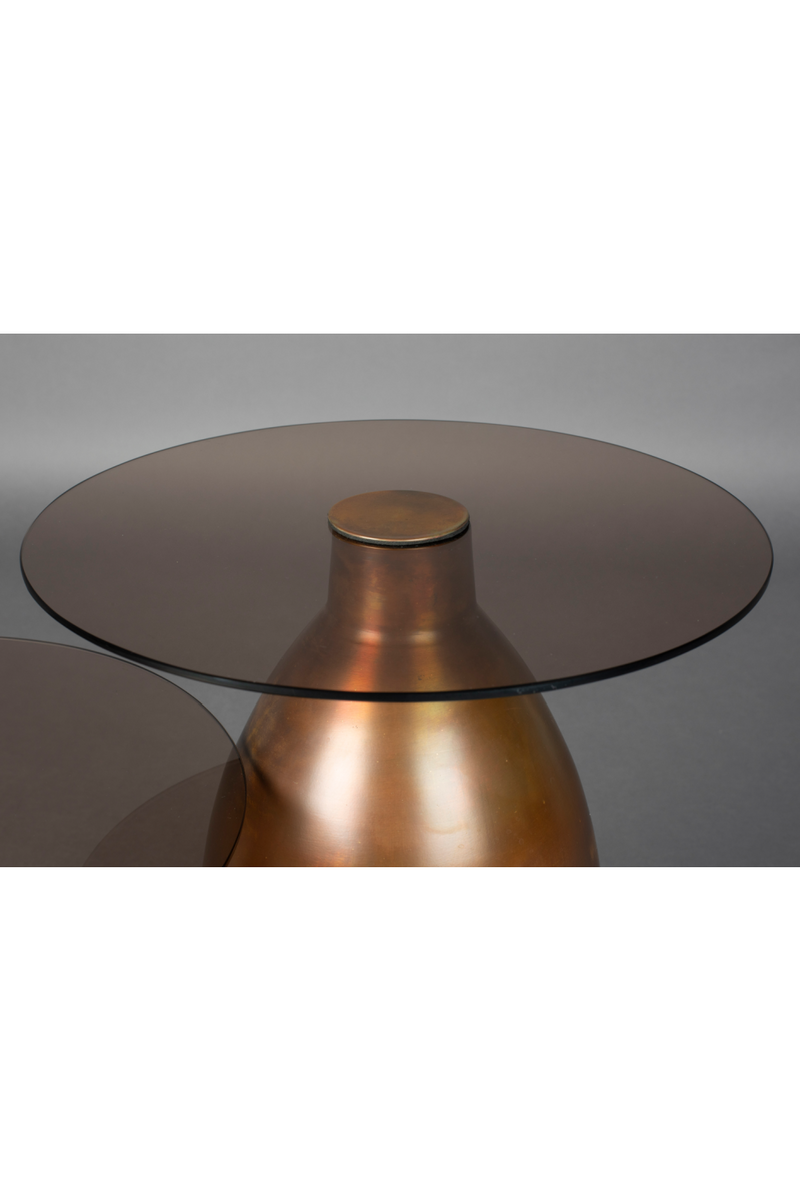Brown Glass Side Table Set (2) | Dutchbone Selene | Oroatrade.com