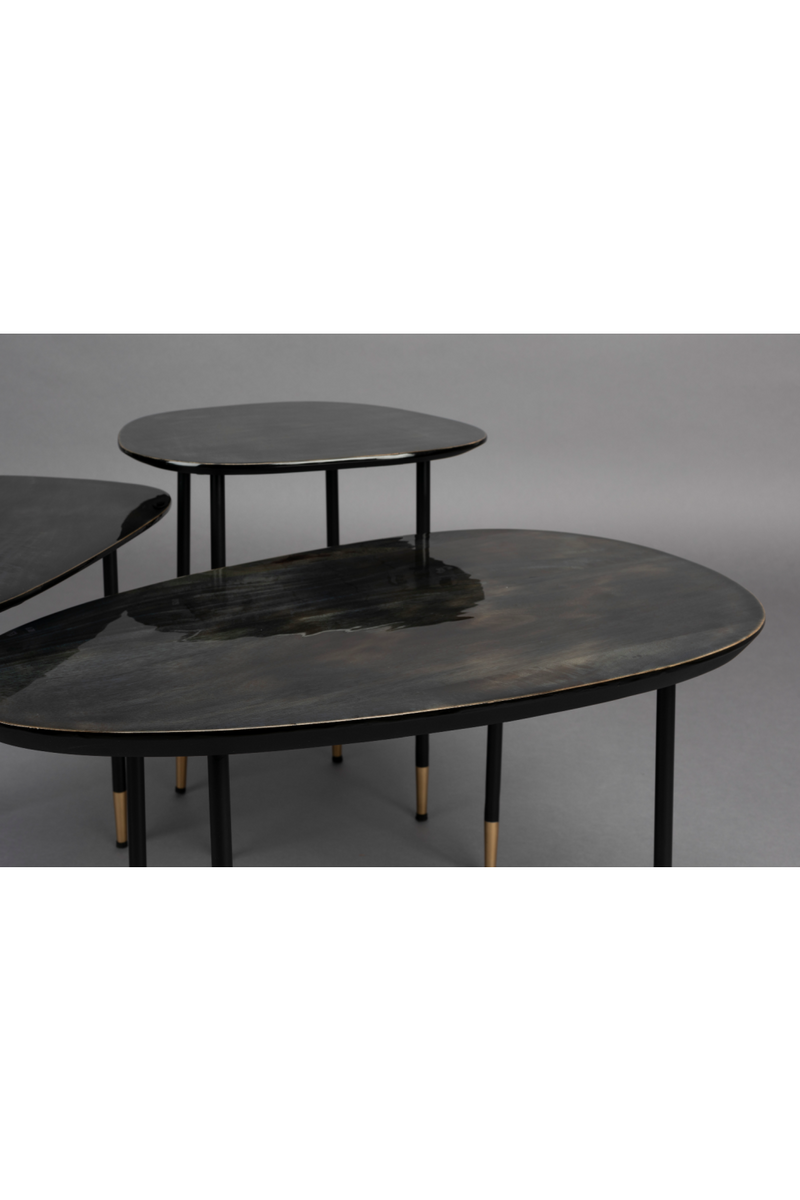Black Iron Side Table Set (3) | Dutchbone Phyllis | Oroatrade.com