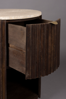 Round Travertin Side Table | Dutchbone Marlow | Oroatrade.com