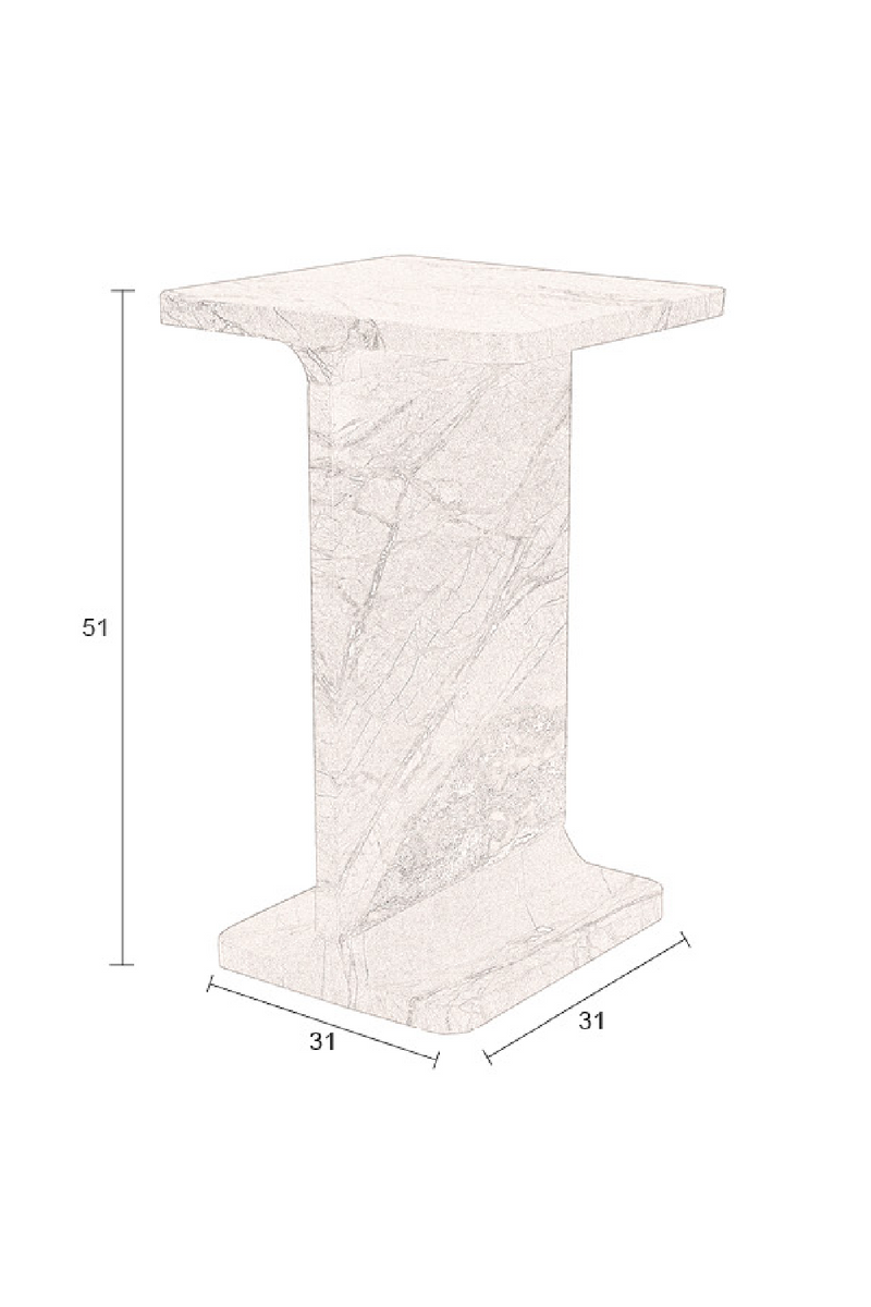 Brown Marble Square Side Table | Dutchbone Satpura | Oroatrade.com