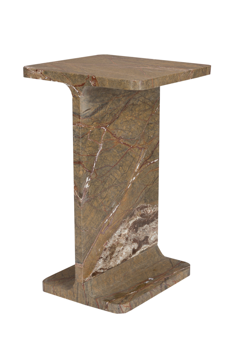 Brown Marble Square Side Table | Dutchbone Satpura | Oroatrade.com