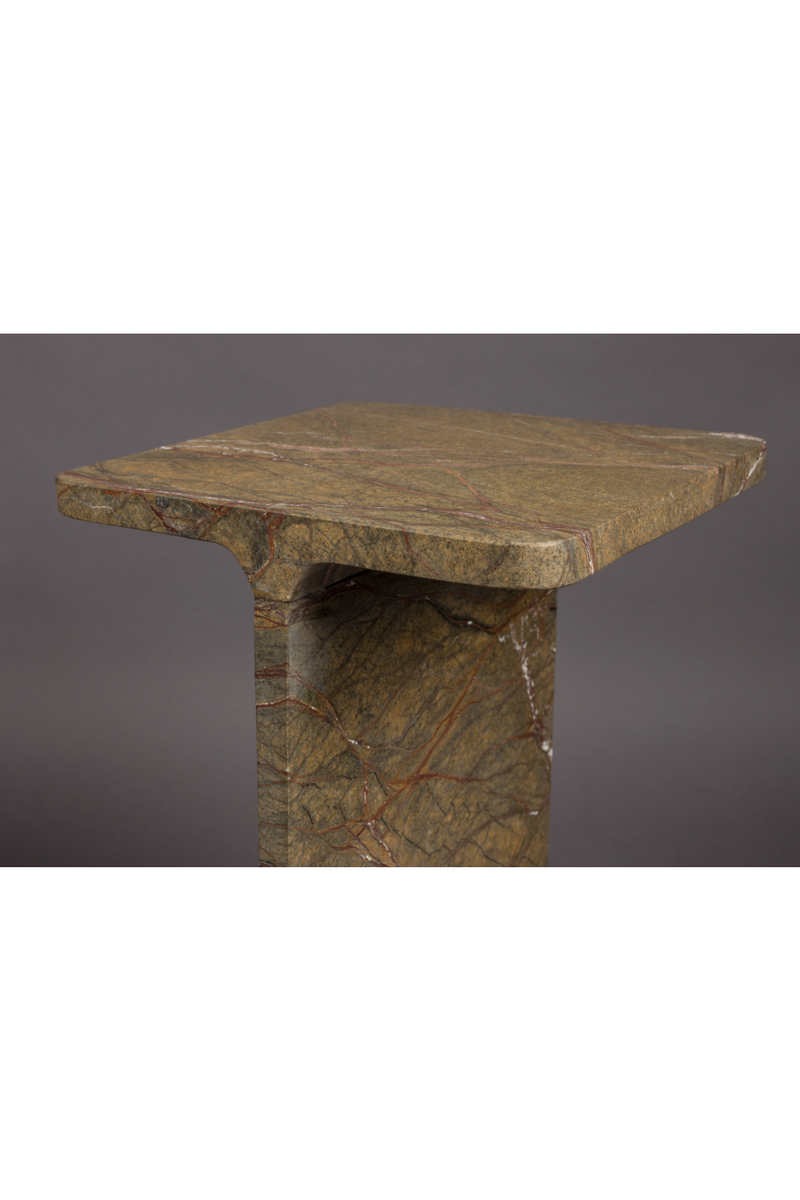 Brown Marble Square Side Table | Dutchbone Satpura | Oroatrade.com