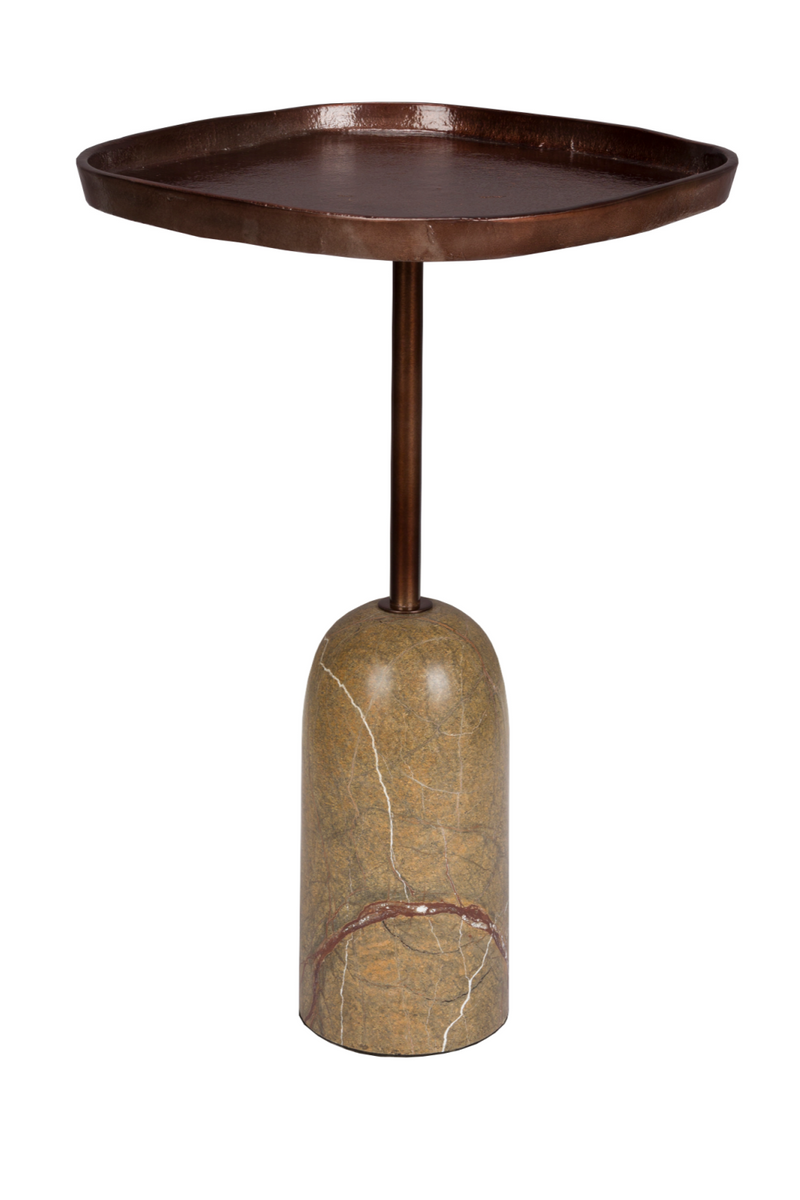 Bronze Pedestal Side Table | Dutchbone Rimo | Oroatrade.com