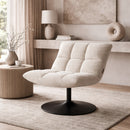 White Boucle Swivel Lounge Chair | Dutchbone Bar | Oroatrade.com