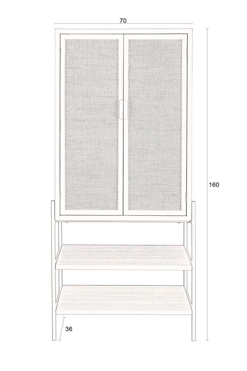 Fir & Rattan Cabinet | Dutchbone Yasu