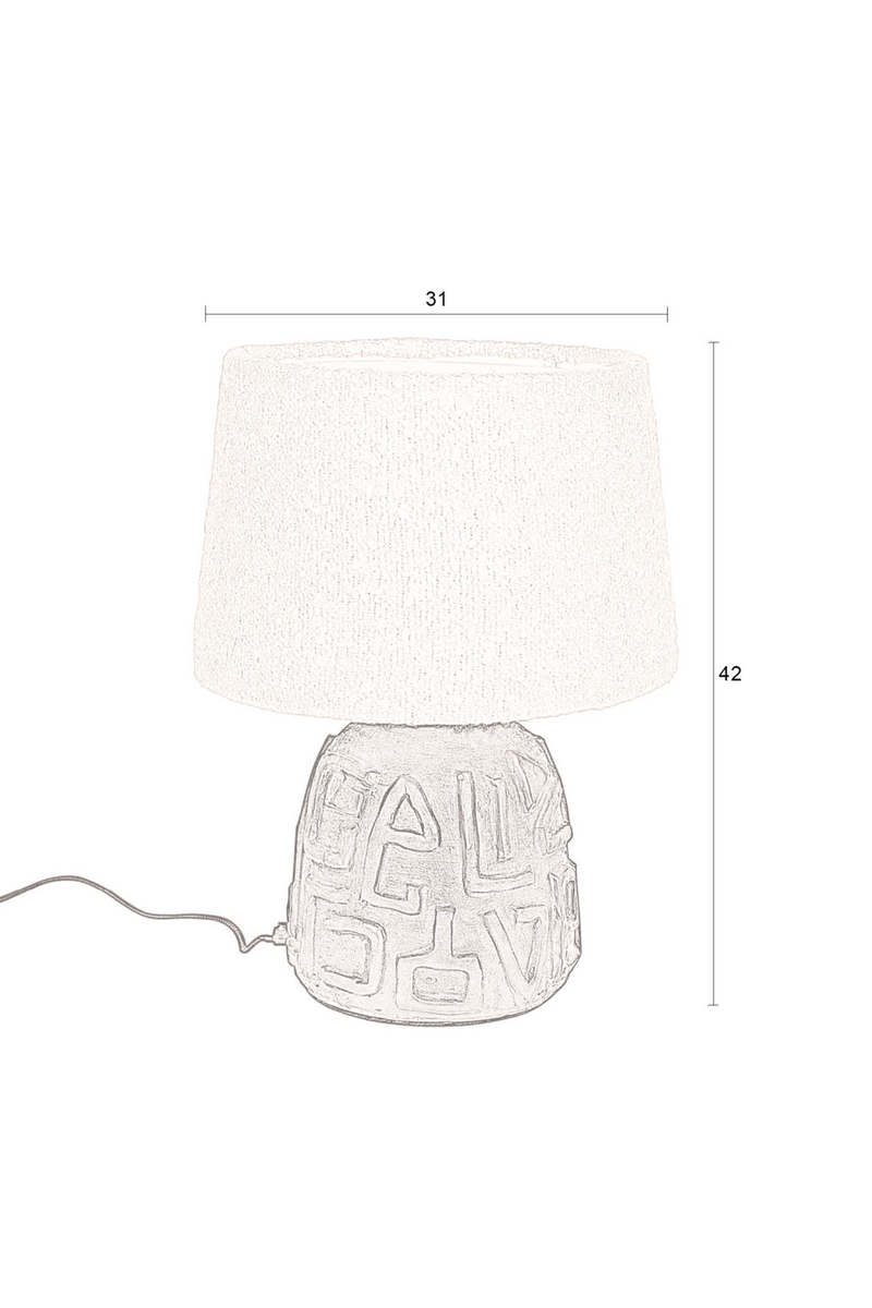 White Bouclé Table Lamp | Dutchbone Renzo | Oroatrade.com