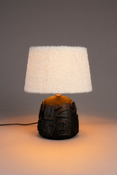 White Bouclé Table Lamp | Dutchbone Renzo | Oroatrade.com