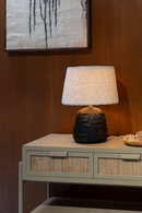 White Bouclé Table Lamp | Dutchbone Renzo | Oroatrade.com