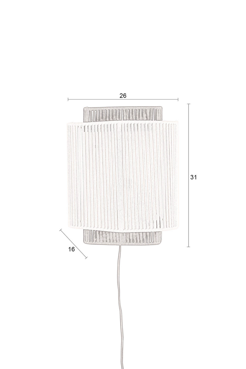Beige Cotton Thread Wall Lamp | Dutchbone Elon | Oroatrade.com
