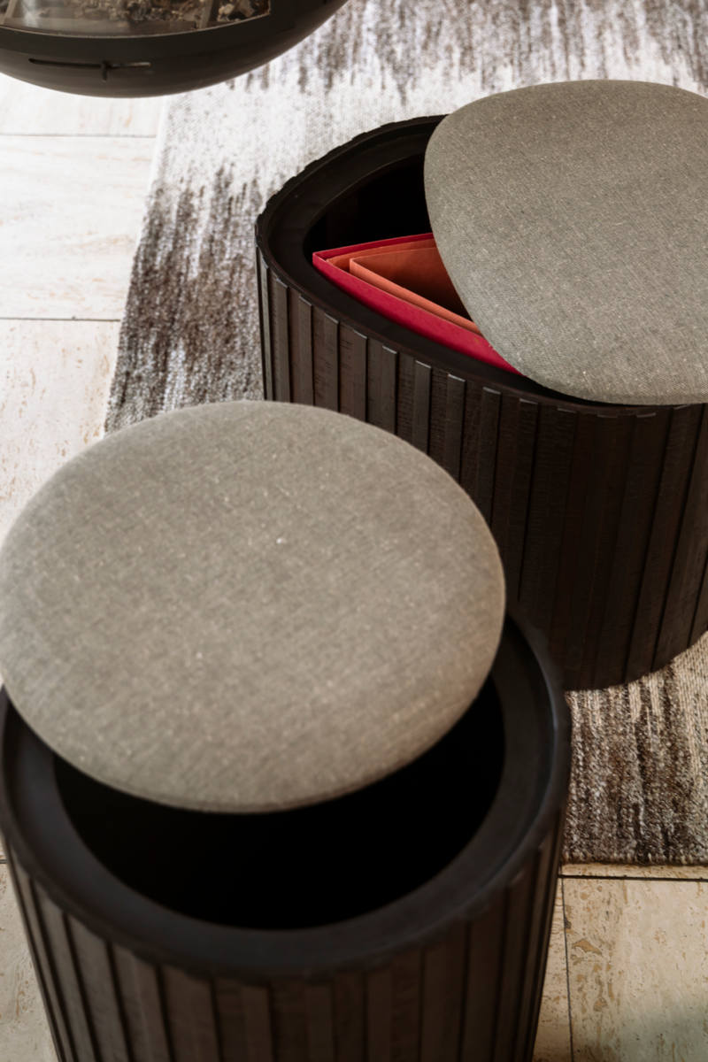 Teak Storage Pouf | Dutchbone Bay | Oroatrade.com