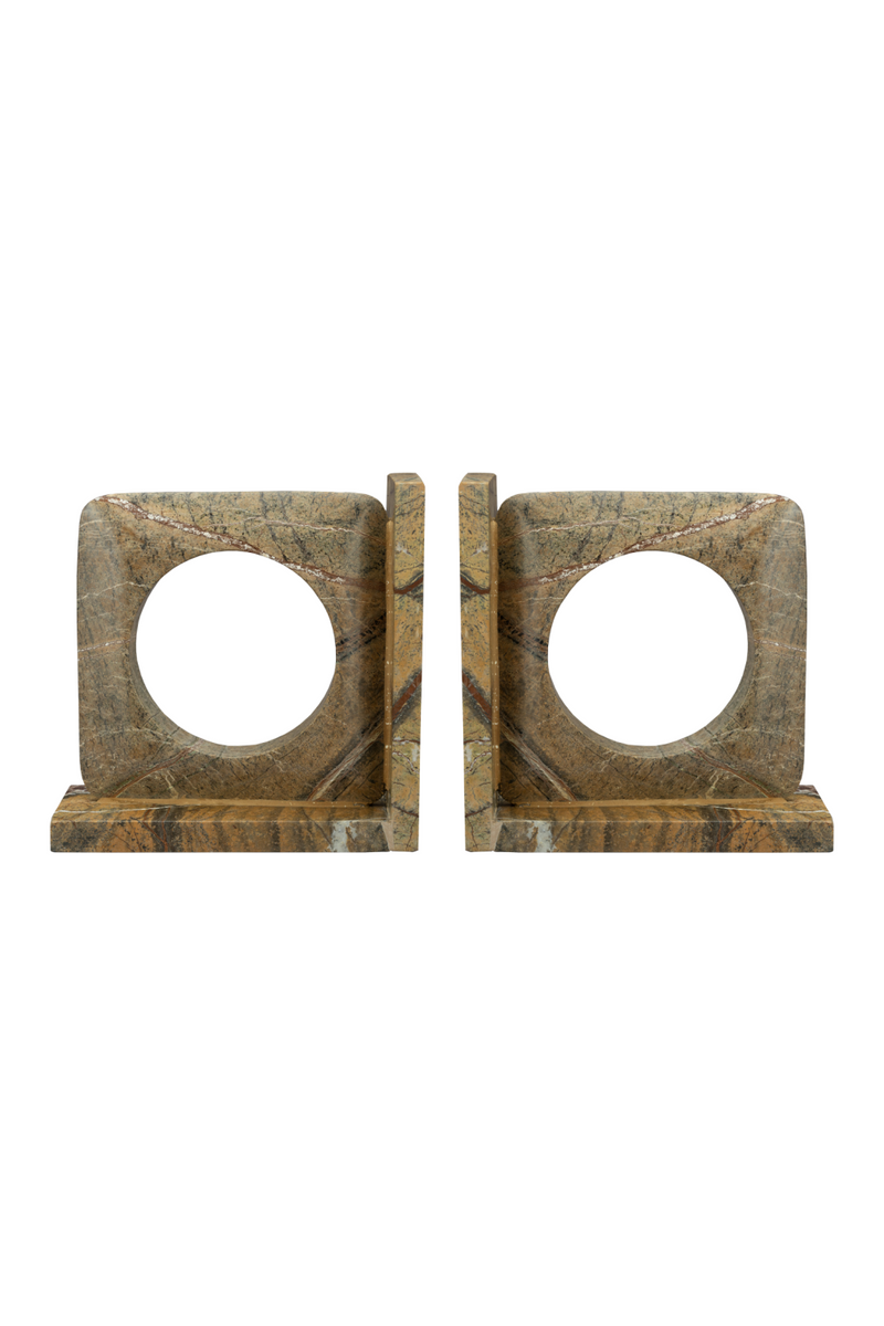 Brown Marble Book Ends (2) | Dutchbone Satpura | Oroatrade.com