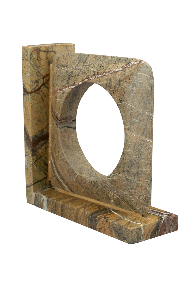 Brown Marble Book Ends (2) | Dutchbone Satpura | Oroatrade.com