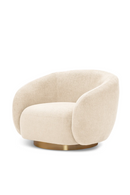 Brass Base Curved Swivel Chair | Eichholtz Brice | Oroatrade.com