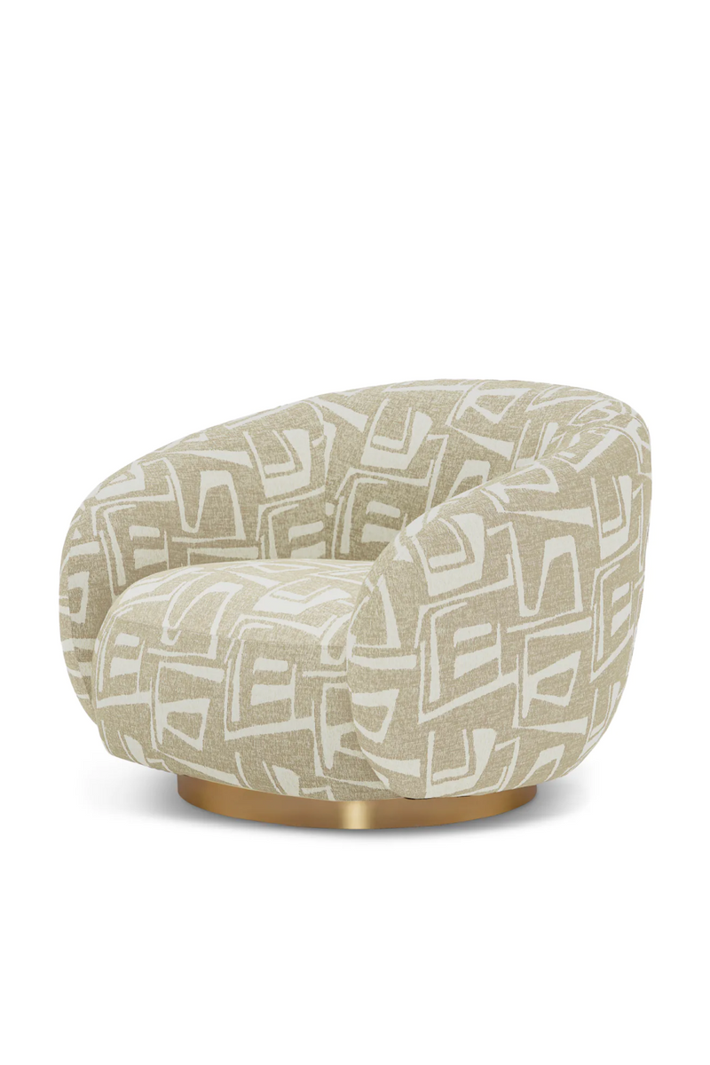 Brass Base Curved Swivel Chair | Eichholtz Brice | Oroatrade.com