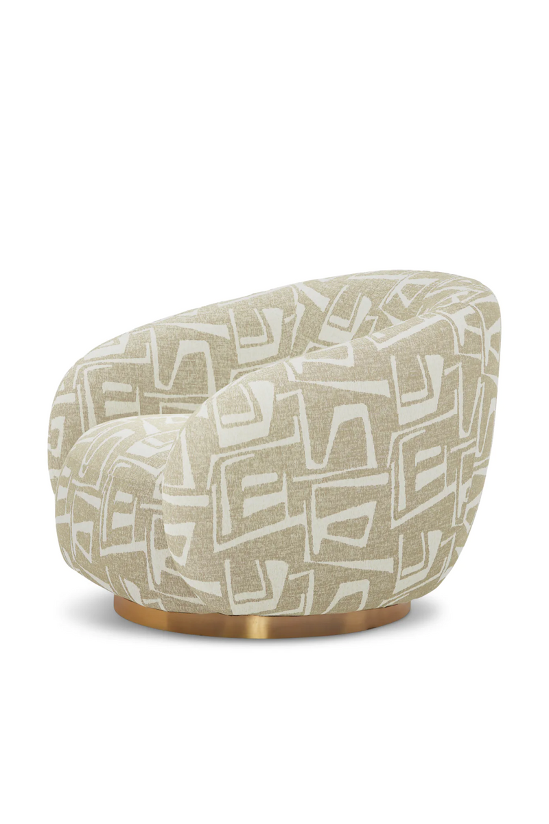 Brass Base Curved Swivel Chair | Eichholtz Brice | Oroatrade.com