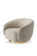 Brass Base Curved Swivel Chair | Eichholtz Brice | Oroatrade.com
