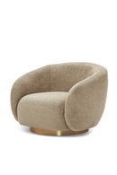 Brass Base Curved Swivel Chair | Eichholtz Brice | Oroatrade.com