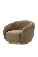 Brass Base Curved Swivel Chair | Eichholtz Brice | Oroatrade.com