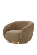 Brass Base Curved Swivel Chair | Eichholtz Brice | Oroatrade.com