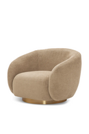 Brass Base Curved Swivel Chair | Eichholtz Brice | Oroatrade.com