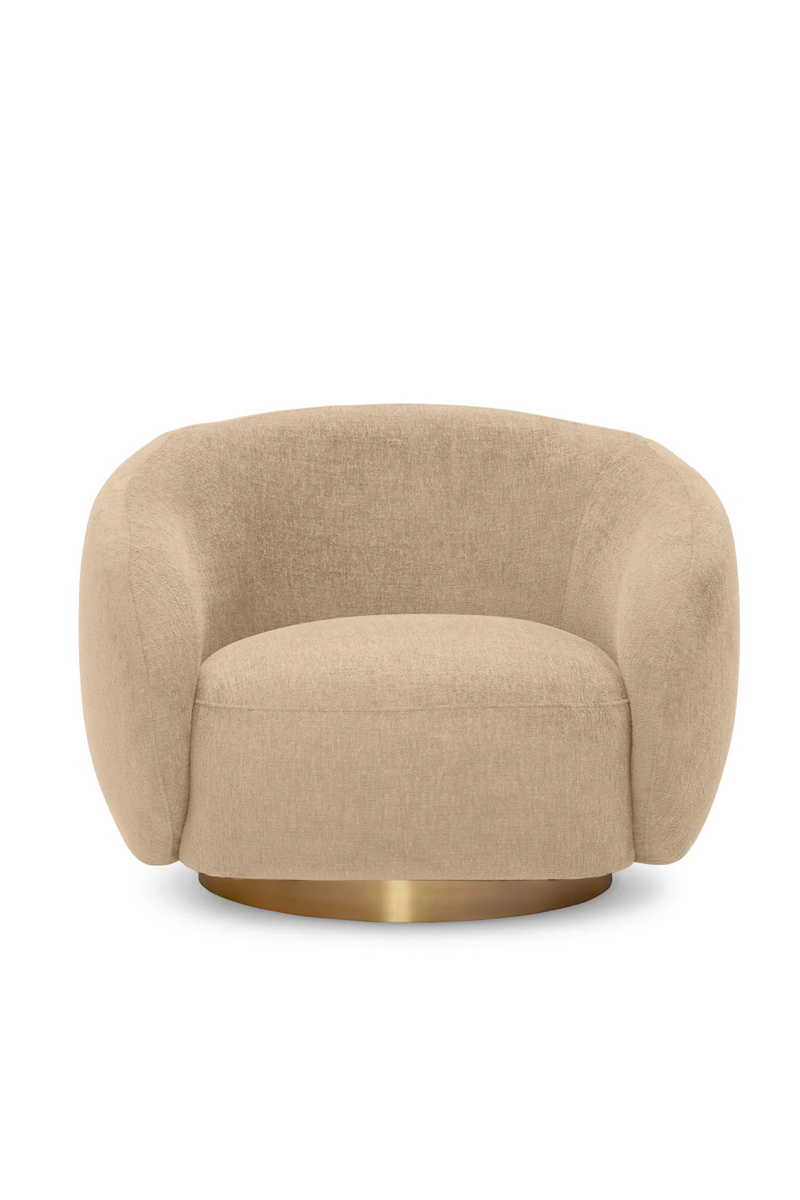 Brass Base Curved Swivel Chair | Eichholtz Brice | Oroatrade.com