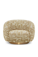 Brass Base Curved Swivel Chair | Eichholtz Brice | Oroatrade.com