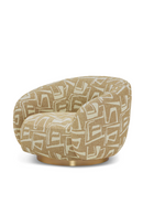 Brass Base Curved Swivel Chair | Eichholtz Brice | Oroatrade.com