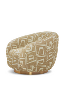 Brass Base Curved Swivel Chair | Eichholtz Brice | Oroatrade.com