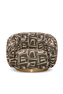 Brass Base Curved Swivel Chair | Eichholtz Brice | Oroatrade.com