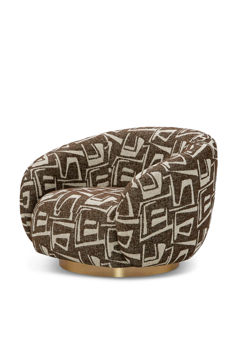 Brass Base Curved Swivel Chair | Eichholtz Brice | Oroatrade.com