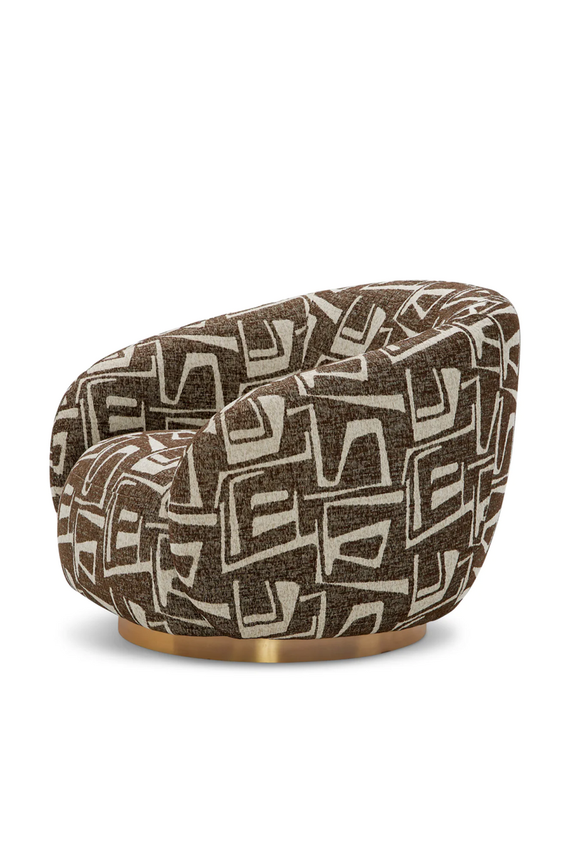 Brass Base Curved Swivel Chair | Eichholtz Brice | Oroatrade.com