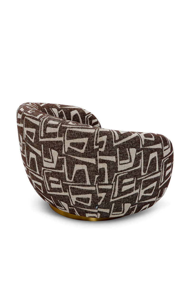 Brass Base Curved Swivel Chair | Eichholtz Brice | Oroatrade.com