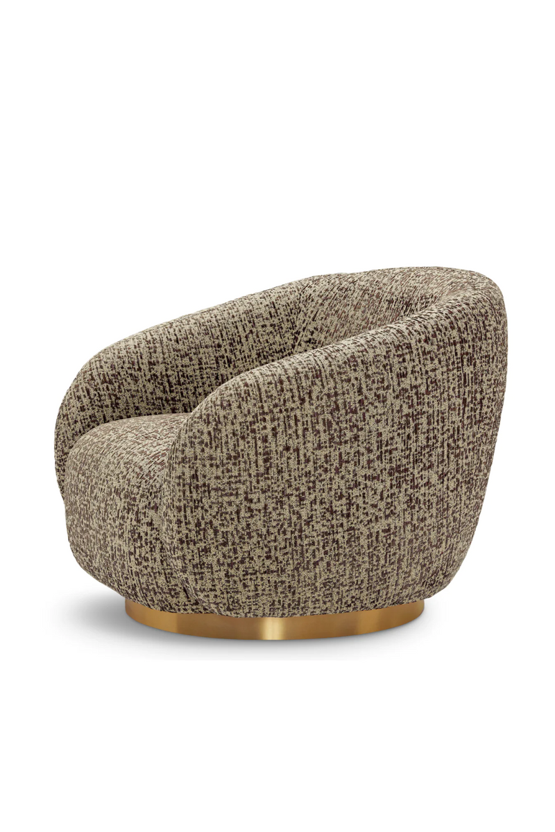 Brass Base Curved Swivel Chair | Eichholtz Brice | Oroatrade.com