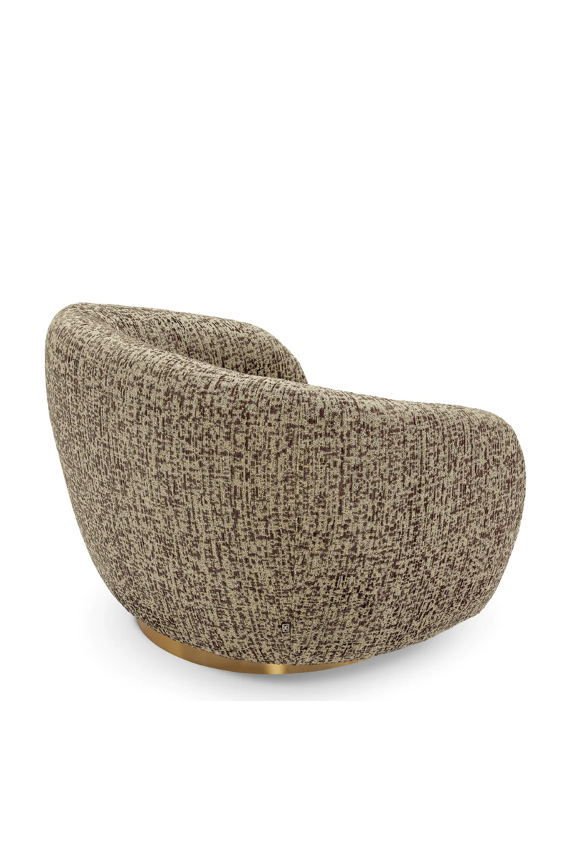 Brass Base Curved Swivel Chair | Eichholtz Brice | Oroatrade.com