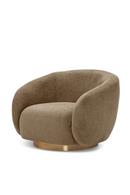 Brass Base Curved Swivel Chair | Eichholtz Brice | Oroatrade.com