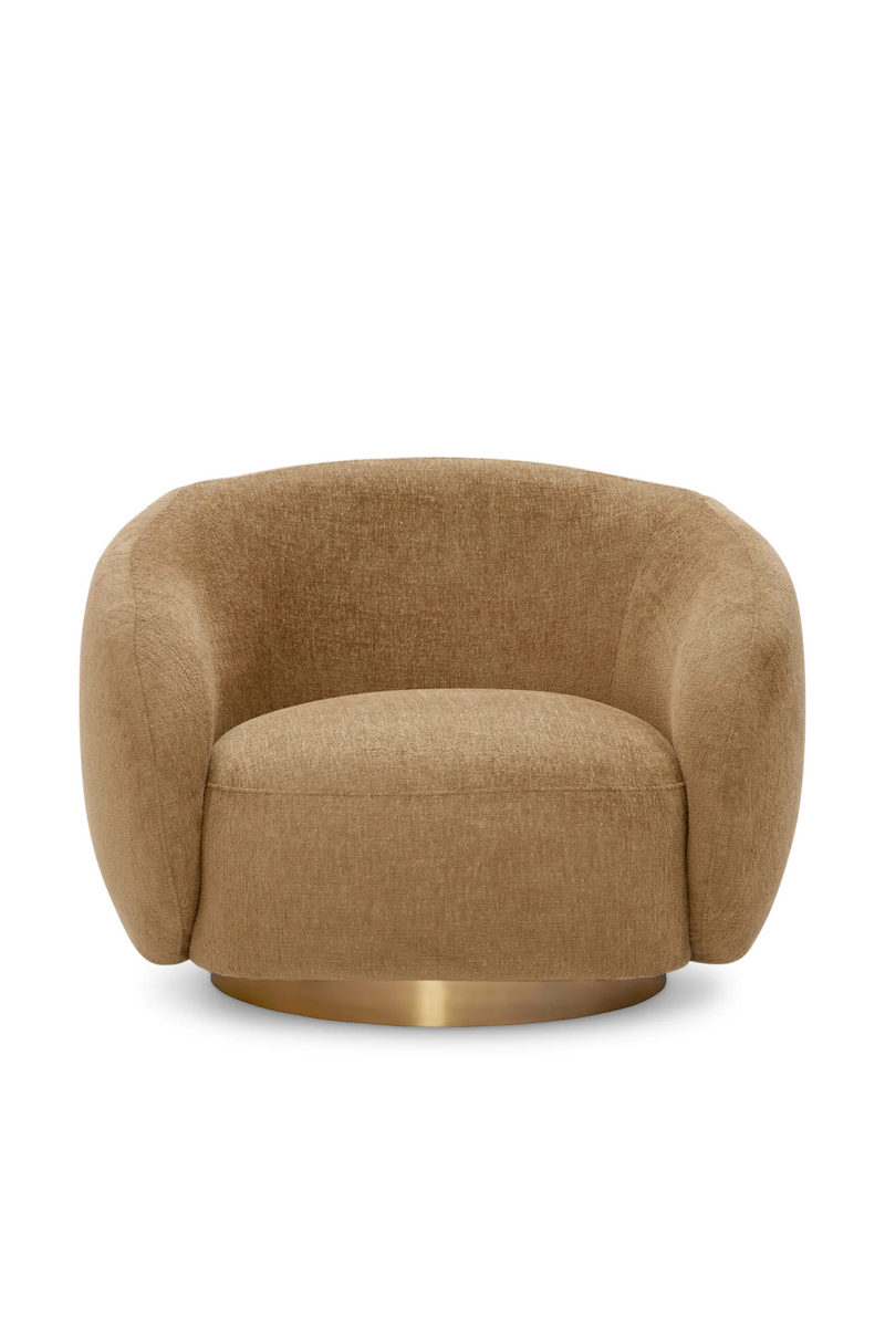 Brass Base Curved Swivel Chair | Eichholtz Brice | Oroatrade.com