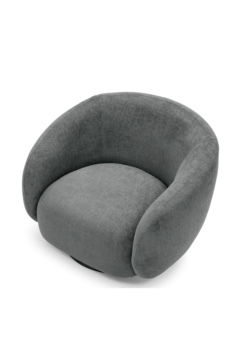 Brass Base Curved Swivel Chair | Eichholtz Brice | Oroatrade.com