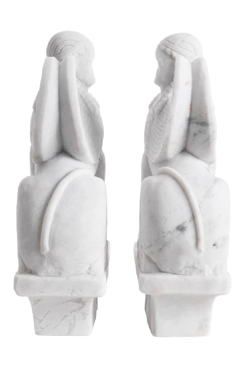 White Marble Greek Sculpture Set (2) | Met x Eichholtz Sphinx | Oroatrade.com