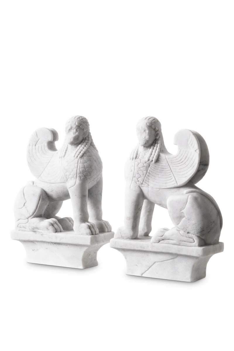 White Marble Greek Sculpture Set (2) | Met x Eichholtz Sphinx | Oroatrade.com