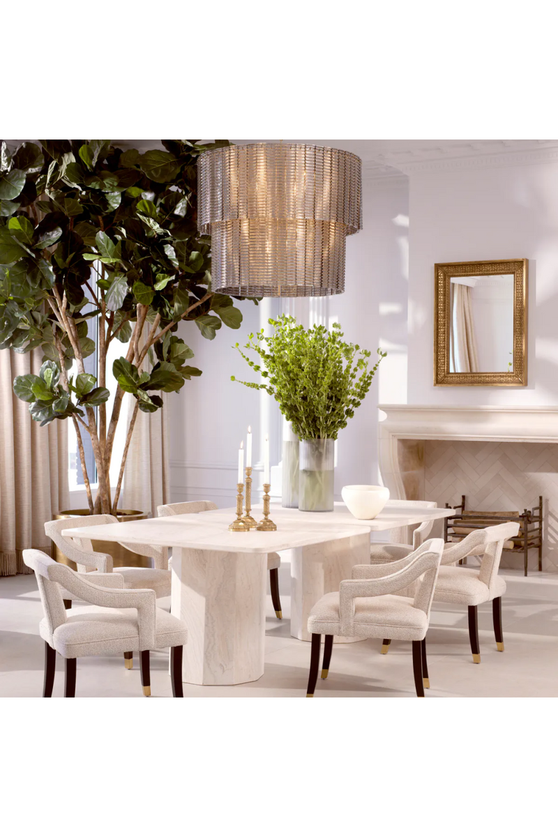 Modern Natural Travertine Dining Table  | Eichholtz Piazza