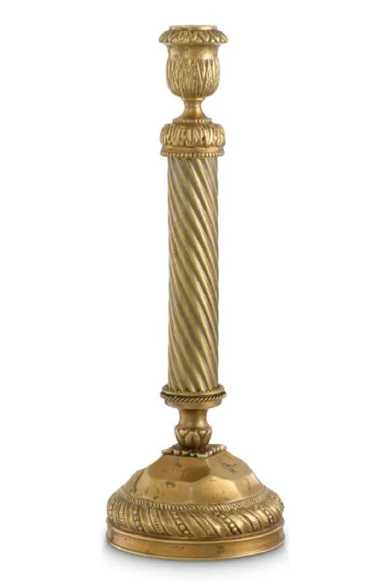 Antique Brass Faceted Candle Holder L | Met x Eichholtz Carnier | Oroatrade.com