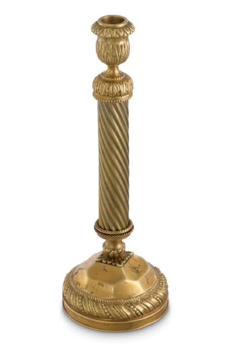 Antique Brass Faceted Candle Holder L | Met x Eichholtz Carnier | Oroatrade.com