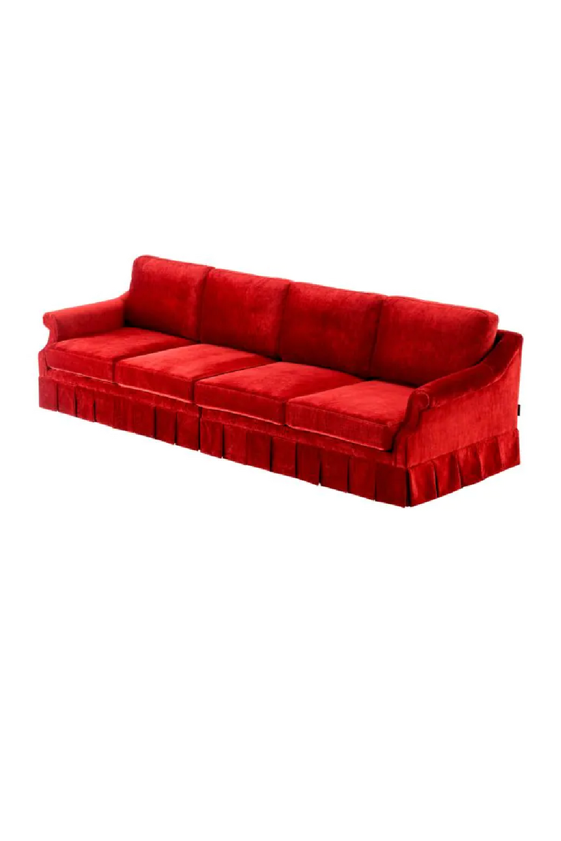 Red Velvet Frilled Sofa | Met x Eichholtz Verplanck