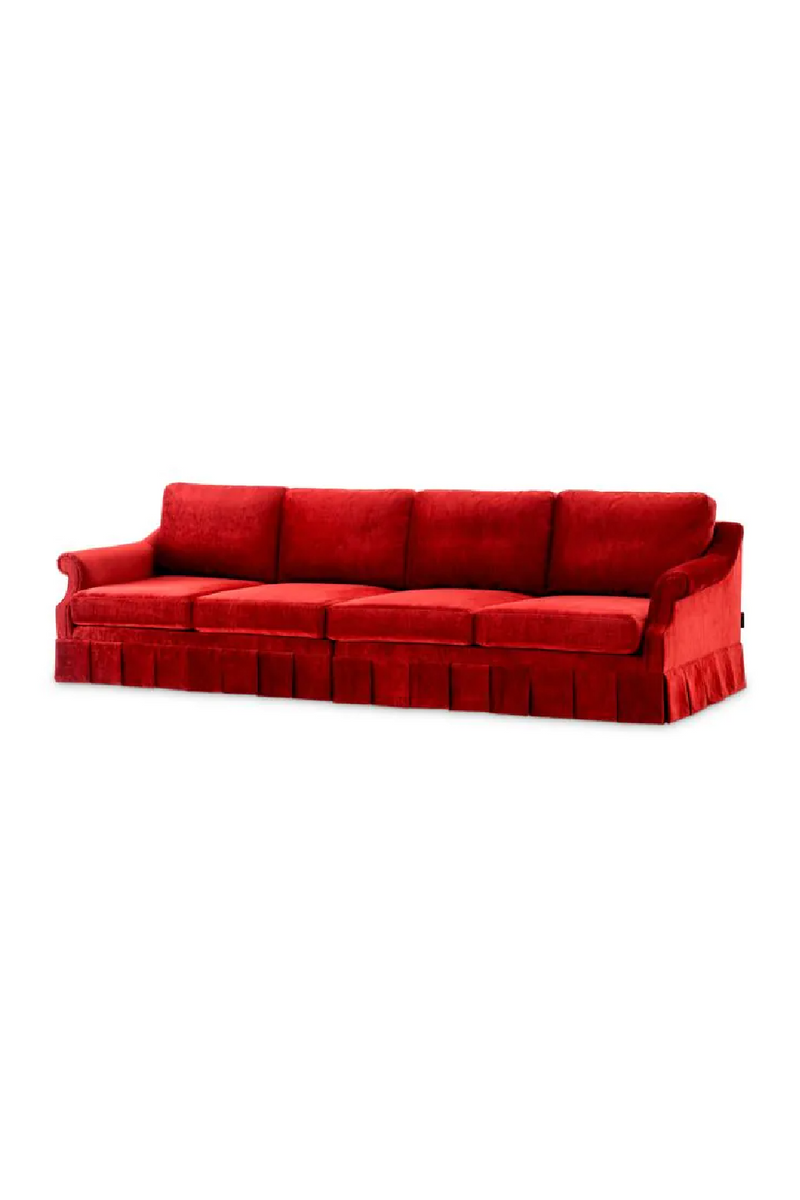 Red Velvet Frilled Sofa | Met x Eichholtz Verplanck